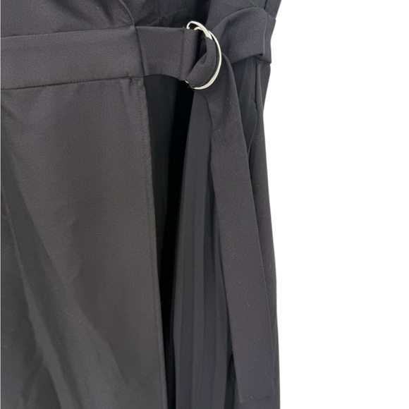 ELOQUII Asymmetrical Trench Midi Dress Black Size 22 Sleeveless Belted Pleated - Picture 5 of 9